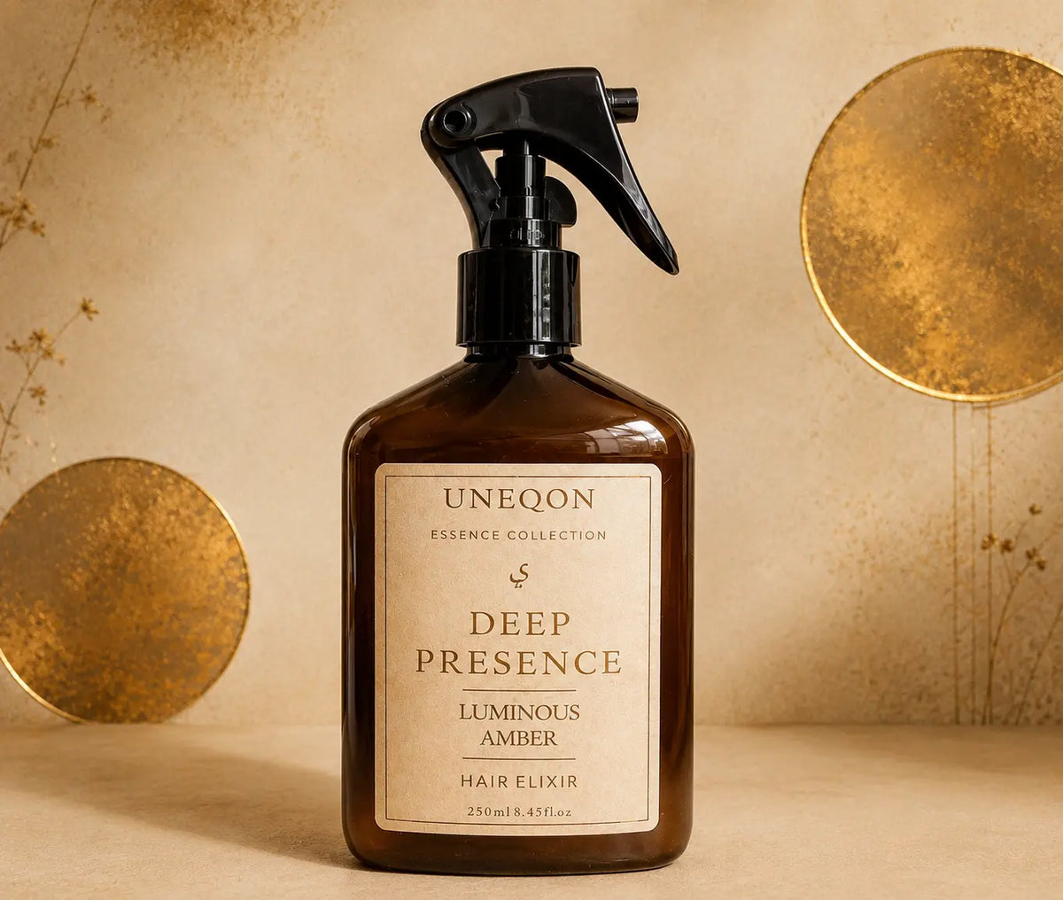 Deep Presence – Luminous Amber Hair Elixir UNEQON