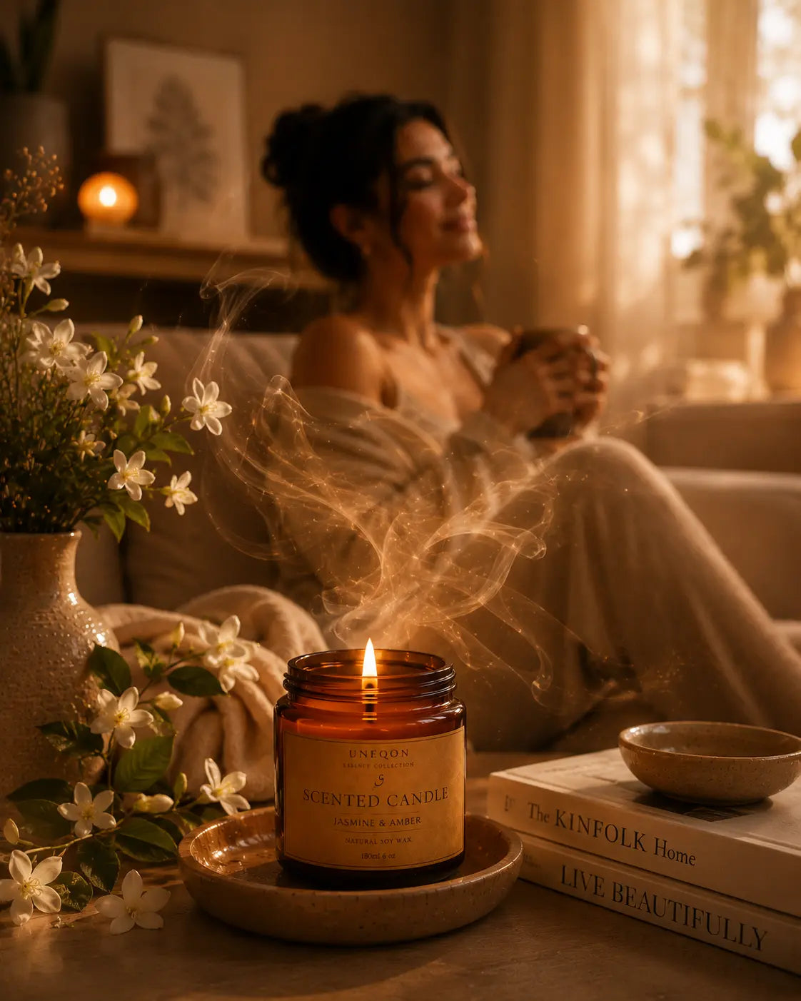 Scented Candle – Jasmine & Amber UNEQON